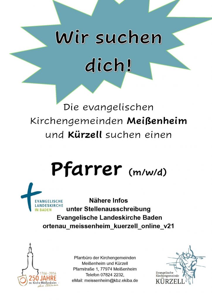 Stellenausschreibung Pfarrer*in